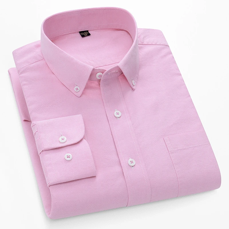 Oxford Cotton Casual Shirt Business - Chemises Oxford à manches longues 100