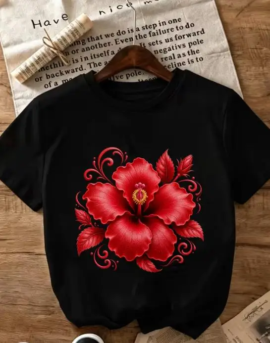 Vintage Hawaiian Floral Shirt - T-shirt vintage pour femmes, style années