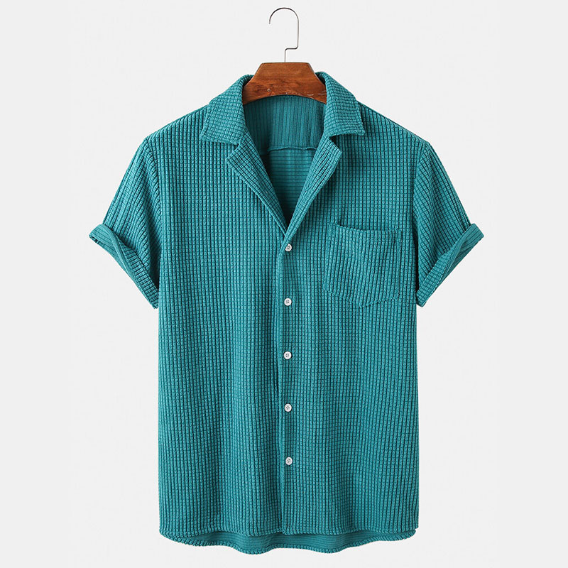Corduroy Button Up Shirt Men - Vêtements d'été pour hommes, chemises de