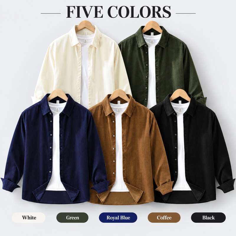 Chemise en velours côtelé 100  - Corduroy Button Up Shirt Men avis et prix