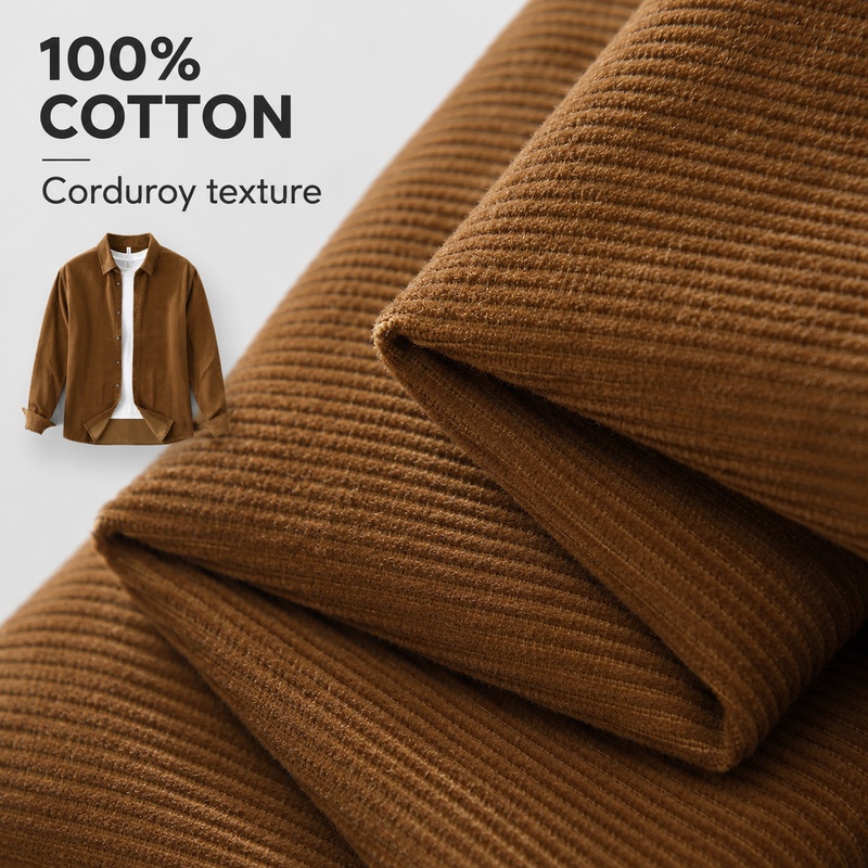 Chemise en velours côtelé 100  - Corduroy Button Up Shirt Men avis et prix