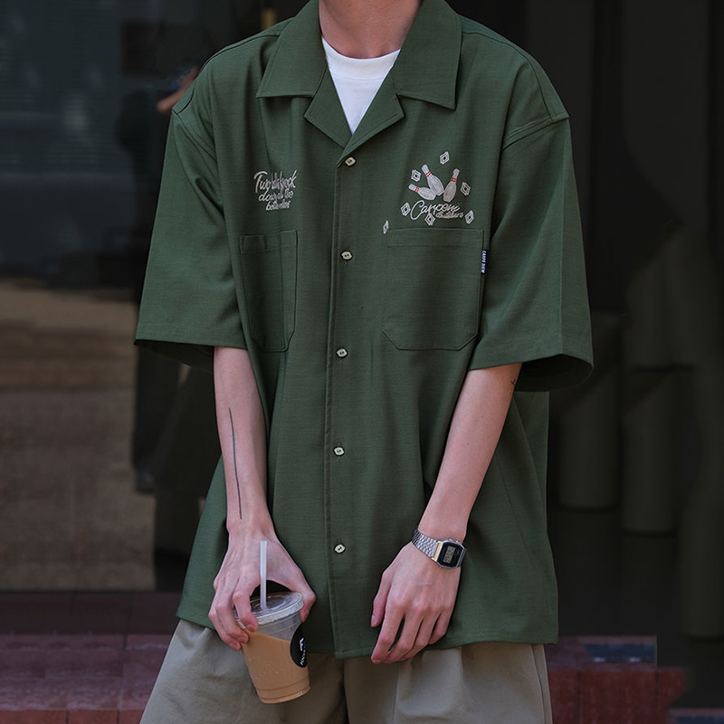 Chemise à Manches Courtes pour - Short Sleeve Bowling Shirt Retro avis et prix