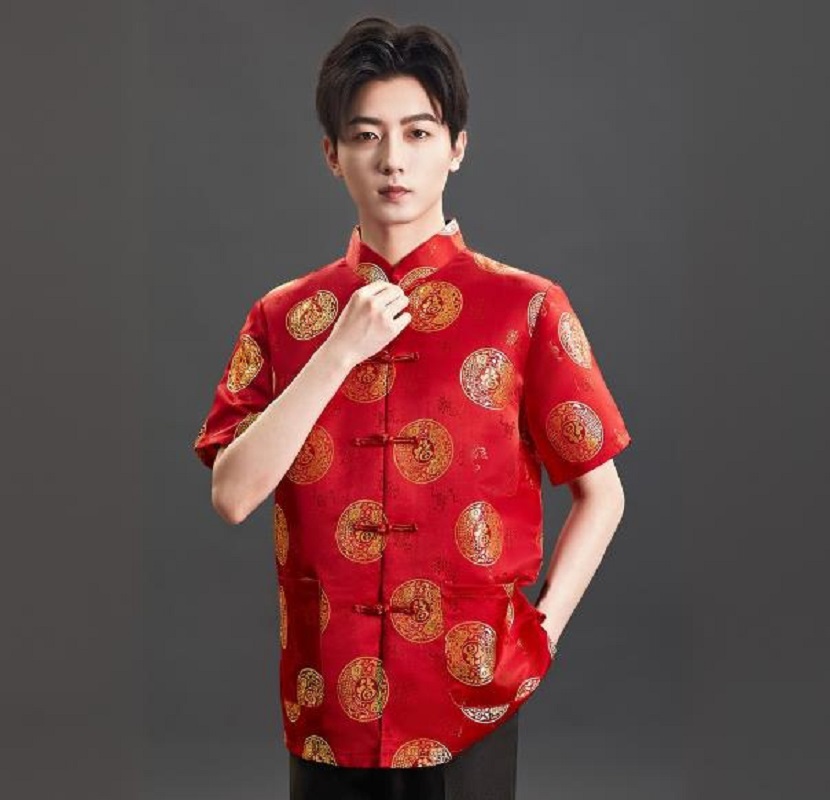 Nouveau T-shirt Tang en satin  - Mens Satin Silk Dress Shirt avis et prix