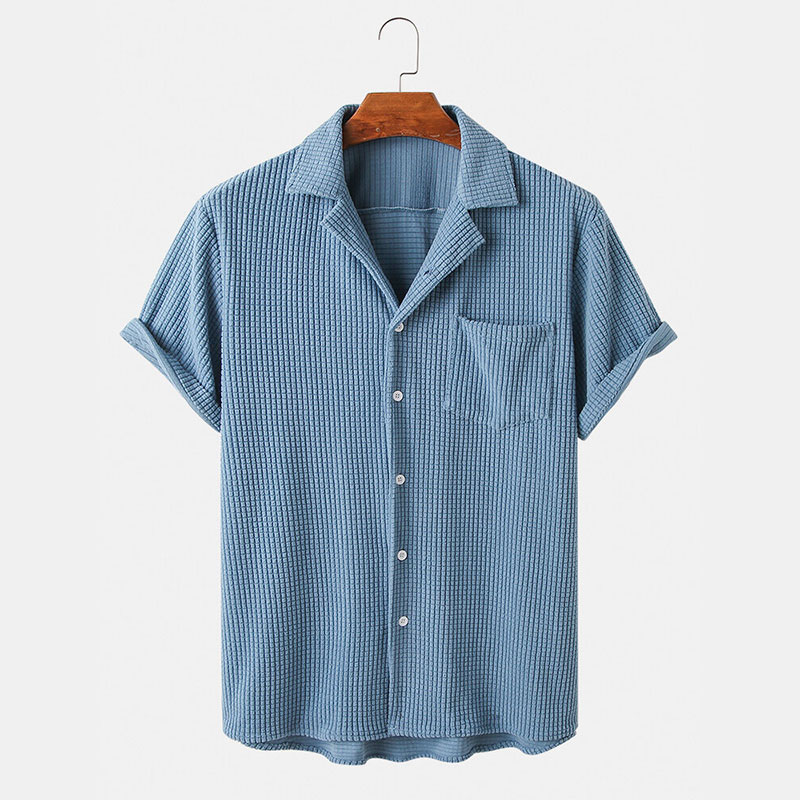 Vêtements d'été pour hommes, c - Corduroy Button Up Shirt Men avis et prix