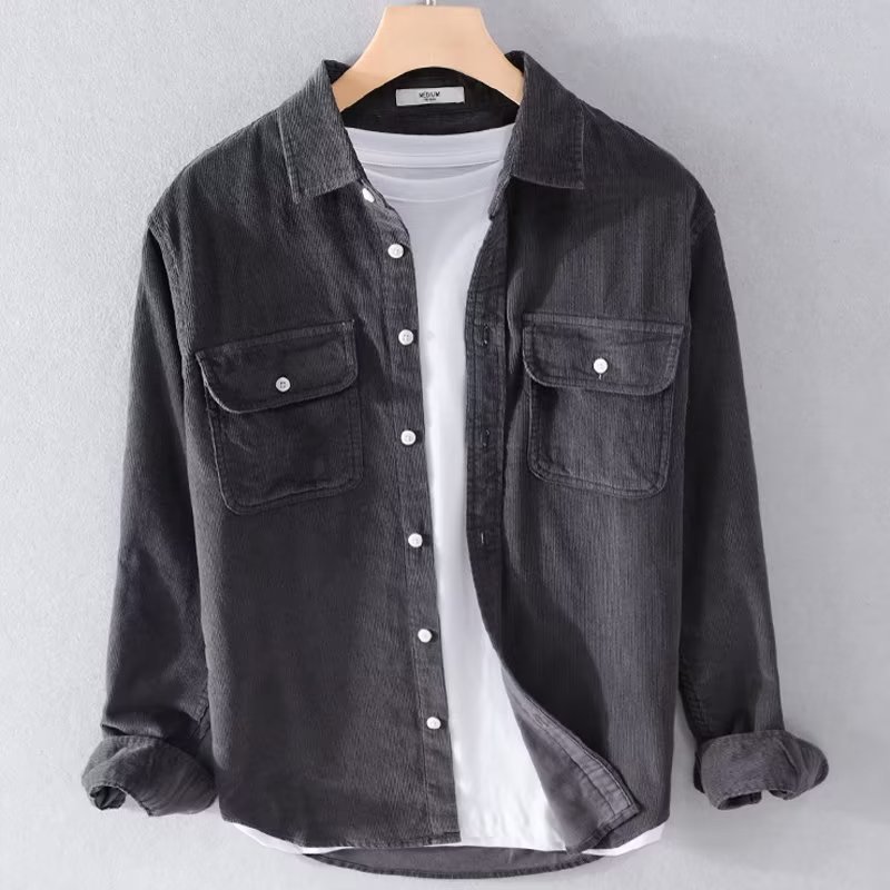 Chemise en velours côtelé pour - Corduroy Button Up Shirt Men avis et prix